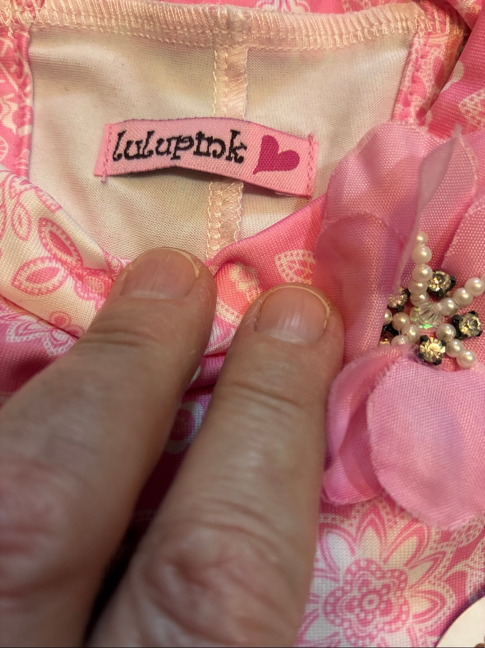 Dog dress Pink Floral Pet Halter Dress with Flower.Size Medium. - Picture 5 of 8